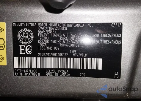 2017 Lexus Rx 350 z USA, uszkodzony, nr VIN 2T2BZMCA6HC106332